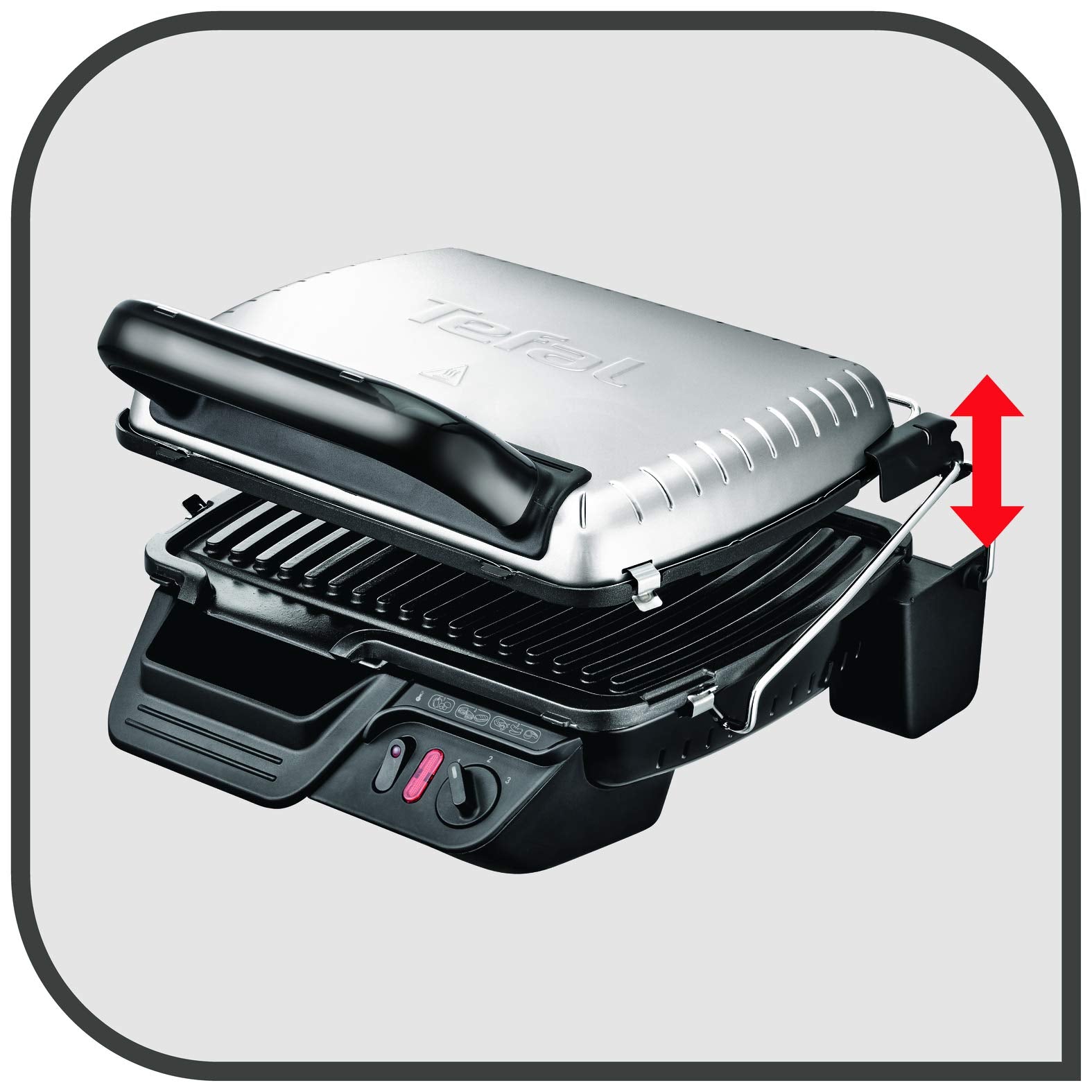 Tefal Sandwich maker, Ultra compact grill, 1 year warranty شواية كهربائية صغيرة مضغوطة الترا كومباكت 2000 واط ستانلس ستيل من تيفال، اسود Tefal Sandwich maker, Ultra compact grill, 1 year warranty شواية كهربائية صغيرة مضغوطة الترا كومباكت 2000 واط ستانلس ستيل من تيفال، اسود